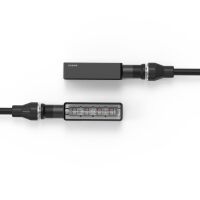 Rizoma TS145B sekvenční LED blinkry Layer 3 + zadní červené světlo + brzdové světlo homologované E8 černé (2ks)